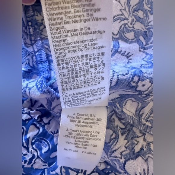 J Crew Linen-cotton blend ruffle top with puff sleeves  White/ Floral Summer XS - Picture 7 of 16